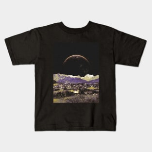 Life Under The Capital Moon - Retro Futurism, Sci Fi, Space Aesthetic Kids T-Shirt